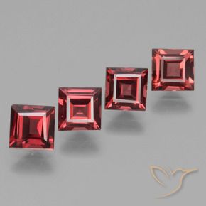 Gemas de Granate rodolita Rojo medio natural de 2.81 ct, Cuadrado, VS