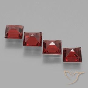 Gemas de Granate rodolita Rojo escarlata intenso natural de 2.65 ct, Cuadrado, VS