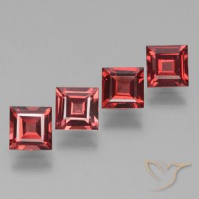 Gemas de Granate rodolita Rojo escarlata natural de 2.81 ct, Cuadrado, VS