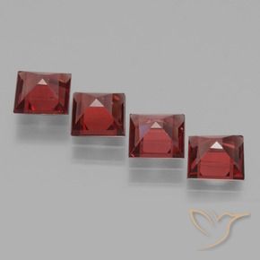 Gemas de Granate rodolita Rojo escarlata natural de 2.81 ct, Cuadrado, VS