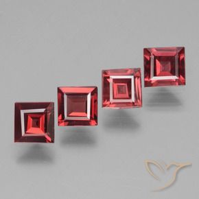 Gemas de Granate rodolita Rojo oscuro natural de 2.30 ct, Cuadrado, VS
