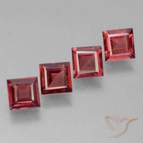 Gemas de Granate rodolita Rojo oscuro natural de 2.60 ct, Cuadrado, VS