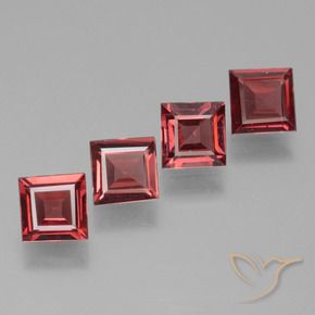 Gemas de Granate rodolita Rojo medio natural de 2.55 ct, Cuadrado, VS