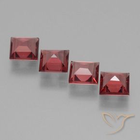 Gemas de Granate rodolita Rojo medio natural de 2.55 ct, Cuadrado, VS