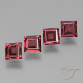 Gemas de Granate rodolita Rojo merlot natural de 2.60 ct, Cuadrado, VS