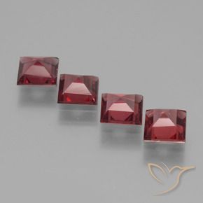 Gemas de Granate rodolita Rojo merlot natural de 2.60 ct, Cuadrado, VS