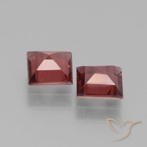 Gemas de Granate rodolita Rojo vino intenso natural de 1.37 ct, Cuadrado, VS