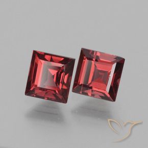 Gemas de Granate rodolita Rojo oscuro natural de 1.61 ct, Cuadrado, VS