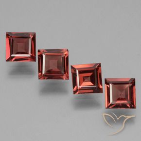 Gemas de Granate rodolita Rojo escarlata natural de 2.71 ct, Cuadrado, VS