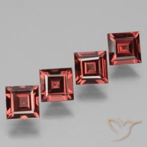 Gemas de Granate rodolita Rojo escarlata natural de 3.18 ct, Cuadrado, VS