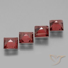 Gemas de Granate rodolita Rojo merlot natural de 2.65 ct, Cuadrado, VS