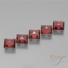 Gemas de Granate rodolita Rojo merlot natural de 3.22 ct, Cuadrado, VS