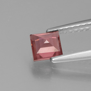 Granate rodolita rosa natural de 0,52 ct, cuadrado, VS