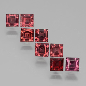 Gemas de Granate rodolita Rosado natural de 2.41 ct, Cuadrado, VS