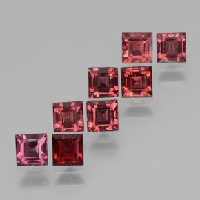 Gemas de Granate rodolita Rosado natural de 2.41 ct, Cuadrado, VS
