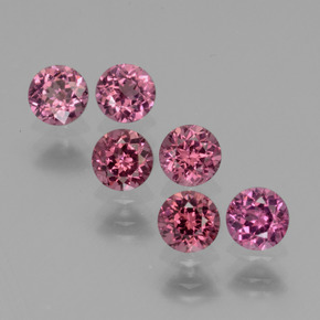 Gemas de Granate rodolita Rosado natural de  ct, Corte Redondo, VS