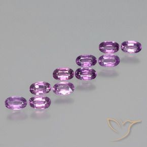 Gemas de Granate rodolita Púrpura oscuro medio natural de 2.67 ct, Ovalada, VS