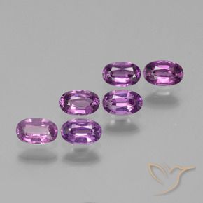Gemas de Granate rodolita Púrpura medio natural de 2.42 ct, Ovalada, VS