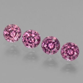 Gemas de granate rodolita rosa natural de  ct, corte redondo, VVS-VS