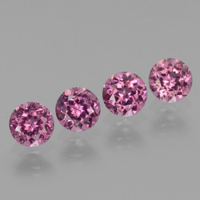 Gemas de granate rodolita rosa natural de  ct, corte redondo, VVS-VS