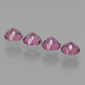 Gemas de granate rodolita rosa natural de  ct, corte redondo, VVS-VS