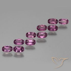 Gemas de Granate rodolita Púrpura medio natural de 3.18 ct, Ovalada, VS