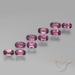 Gemas de Granate rodolita Púrpura medio natural de 3.33 ct, Ovalada, VS