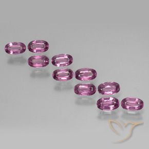 Gemas de Granate rodolita Púrpura medio natural de 3.39 ct, Ovalada, VS