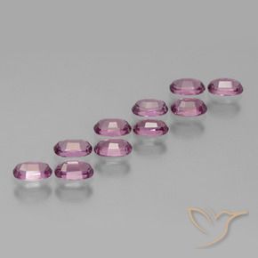 Gemas de Granate rodolita Púrpura medio natural de 3.39 ct, Ovalada, VS