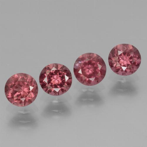 Gemas de Granate rodolita Rosado cálido intenso natural de 2.65 ct, Corte Redondo, VS