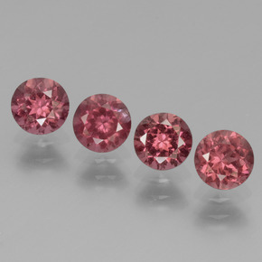 Gemas de Granate rodolita Rosado cálido intenso natural de 2.65 ct, Corte Redondo, VS