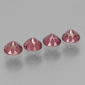 Gemas de Granate rodolita Rosado cálido intenso natural de 2.65 ct, Corte Redondo, VS