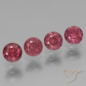 Gemas de Granate rodolita Púrpura rojizo natural de 2.22 ct, Redondo, VS