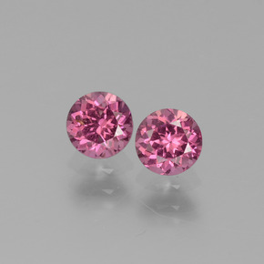 Gemas de Granate rodolita Rosado natural de 1.10 ct, Corte Redondo, VS