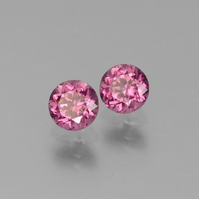 Gemas de Granate rodolita Rosado natural de 1.10 ct, Corte Redondo, VS