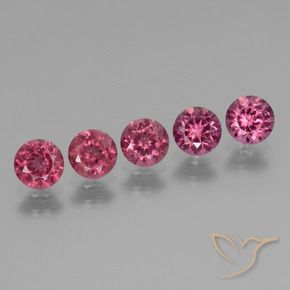 Gemas de Granate rodolita Púrpura medio natural de 2.51 ct, Redondo, VS