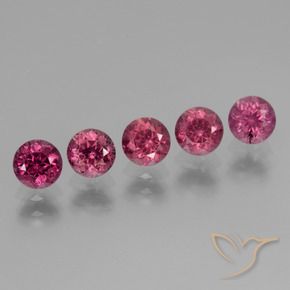 Gemas de Granate rodolita Rojo medio natural de 2.74 ct, Redondo, VS