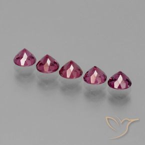Gemas de Granate rodolita Rojo medio natural de 2.74 ct, Redondo, VS