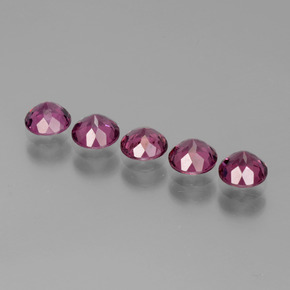 Gemas de granate rodolita rojo natural de 2,49 ct, corte redondo, VS