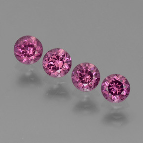 Gemas de granate rodolita rosa natural de  ct, corte redondo, VS