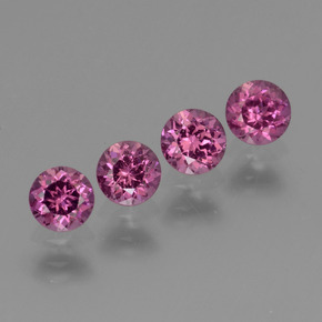 Gemas de granate rodolita rosa natural de  ct, corte redondo, VS