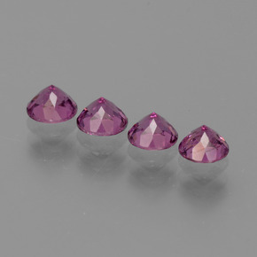 Gemas de granate rodolita rosa natural de  ct, corte redondo, VS
