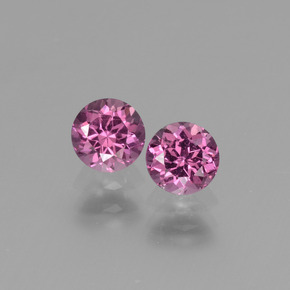 Gemas de granate rodolita rosa natural de  ct, corte redondo, VS