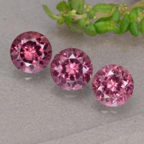 Gemas de granate rodolita púrpura natural de 1,90 ct, corte redondo, VS