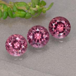 Gemas de granate rodolita púrpura natural de 1,90 ct, corte redondo, VS