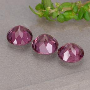 Gemas de granate rodolita púrpura natural de 1,90 ct, corte redondo, VS