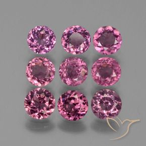 Gemas de Granate rodolita Uva natural de 2.85 ct, Redondo, VS
