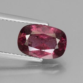 Granate rodolita rosa natural de 2,92 ct, corte cojín, SI