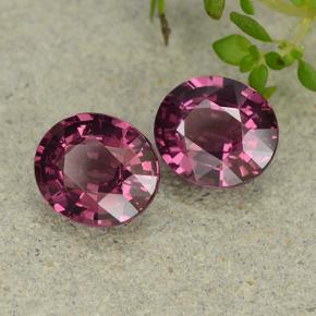 Gemas de Granate rodolita Rosado púrpura natural de 3.31 ct, Corte Óvalo, VVS-VS