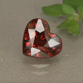 Granate rodolita rojo natural de 1,77 ct, forma de corazón, VS